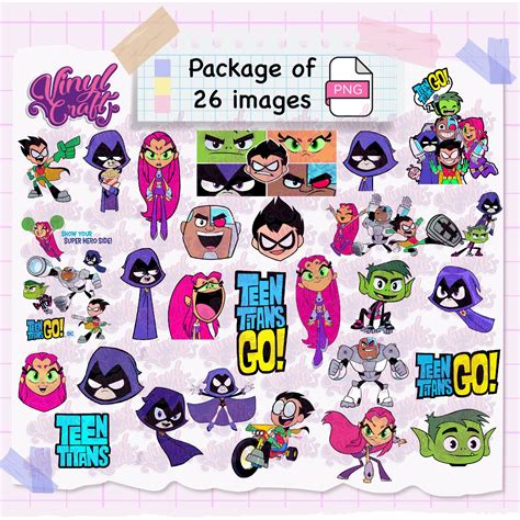 Pack Of 26 Teen Titans PNG Images Teen Titans Png Etsy