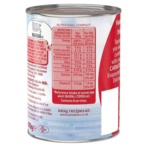 Nestle Carnation Evaporated Milk Pudding Desserts Topping Tin 12 X 410g