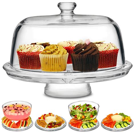 Glass Multifunctional Cake Stand And Dome