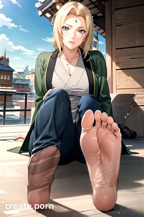 Sitting Presenting Feet Sitting Down Legs Spread Tsunade Naruto AI Porn