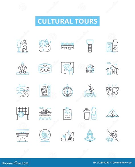Cultural Tours Vector Line Icons Set. Cultural, Tours, Excursion
