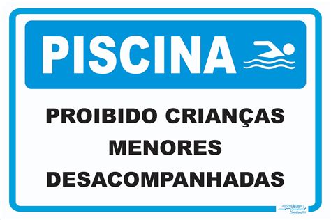 Placa Piscina Proibido Crian As Menores Desacompanhadas Afonso