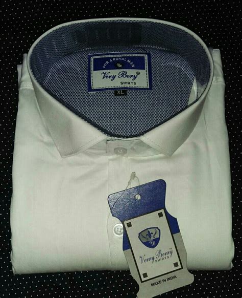 Very Bery Plain Men Collar Neck Cotton Shirt Size M L Xl At Rs 310 In