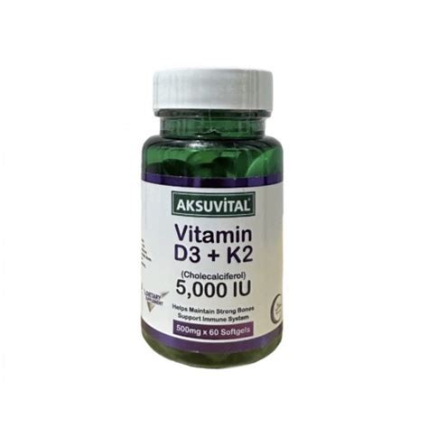 AKSU VITAL vitamin D3+K2 5.000 IU 60 капсул купить в интернет магазине ...