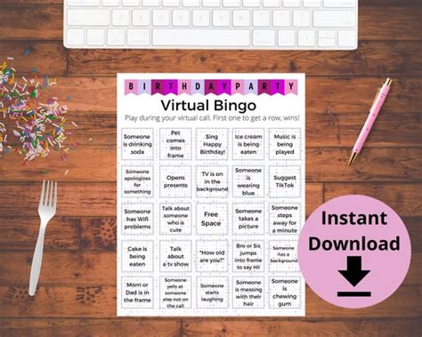 Kids Bingo Game Virtual Bingo for Children's Birthday - Etsy