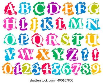 Complete Beach Alphabet Letters Numbers Font Stock Vector Royalty Free