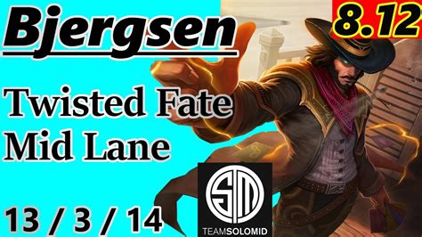 Bjergsen As Twisted Fate Mid Lane S8 Patch 8 12 NA Challenger