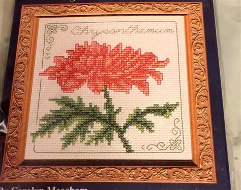 Dramatic Floral Serendipity Cross Stitch Kit Chrysanthemum Flower Pinks