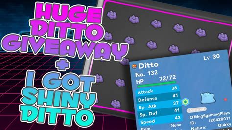 Huge Ditto Giveaway I Got Shiny Ditto Pokemon Brick Bronze Youtube