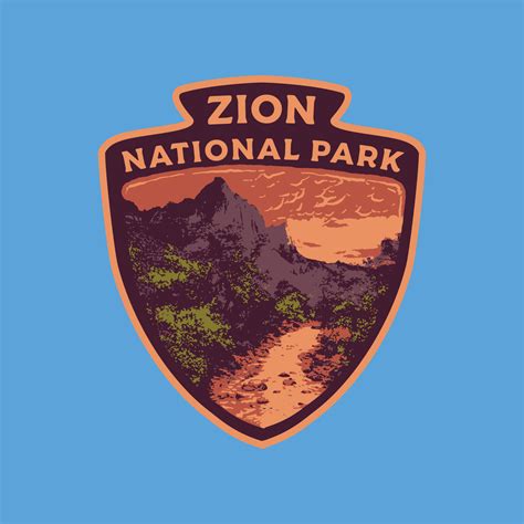 Retro Vintage Outdoor Adventure Badge Emblem Logo Zion National Park