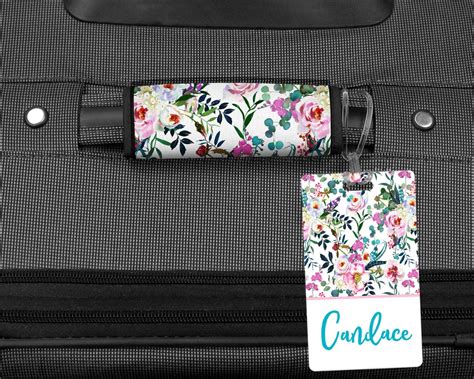 Flower Luggage Tag, Floral Luggage Tag, Personalized Luggage Tag ...