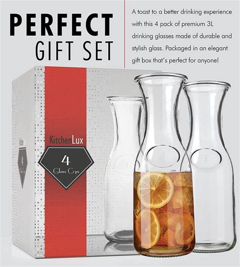 1 Liter Glass Carafe Drink Pitcher And Elegant Wine Carafe Decanter Wilma Stores