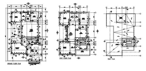 First Second Floor Plan Layout Details With Terrace Cad Drawing Details