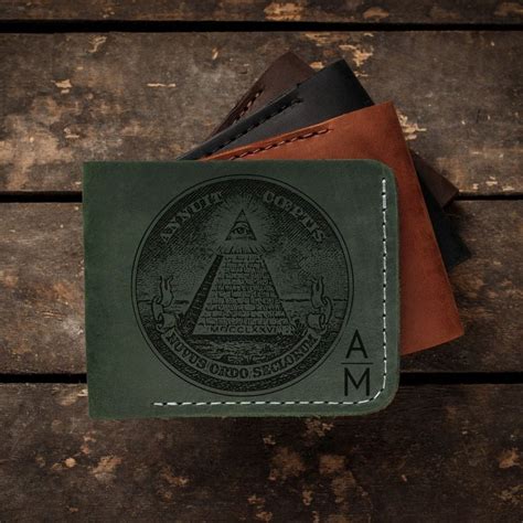 Annuit Coeptis Pyramid All-seeing Eye of Providence - Etsy | Leather bifold wallet, Bi fold ...