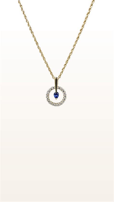 18k黃金 天然藍寶石鑽石項鍊 18k Sapphire Diamond Necklace 設計館 Envie 項鍊 Pinkoi