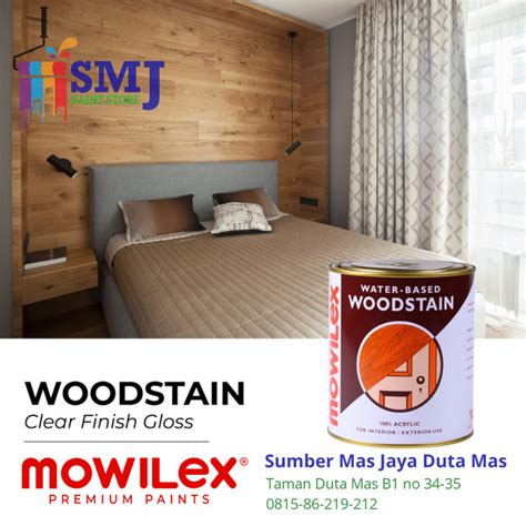 Jual Cat Woodstain Kayu MOWILEX Water Based Warna Clear Finish 1L