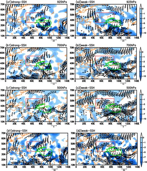 The Distributions Of Moisture Flux Vector Units Kg M⁻¹ S⁻¹ And