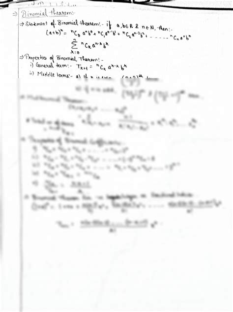 SOLUTION Binomial Theorem Iit Jee Short Notes Studypool