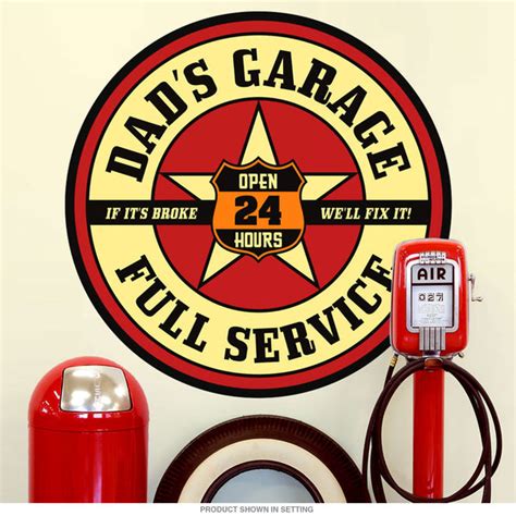 Dads Garage Full Service Wall Decal Retro Planet