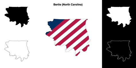 Bertie County North Carolina Outline Map Set 43577416 Vector Art At