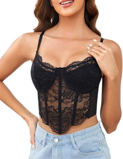 Black Lace Corset Top