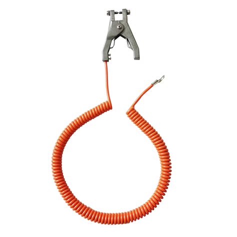 Orange Grounding Spiral Cable With Atex Approved Clamp Grounding