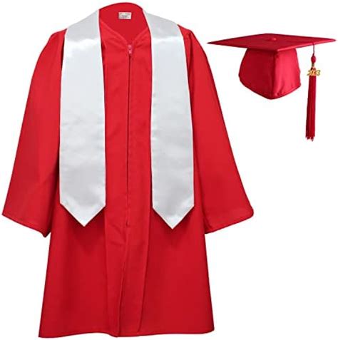 Osbo Gradseason Unisex Matte Kindergarten Graduation Gown Cap Tassel Set 2023 With White Plain