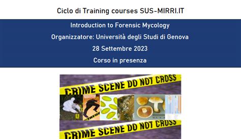 Ciclo di Training courses SUS-MIRRI.IT: Introduction to Forensic ...