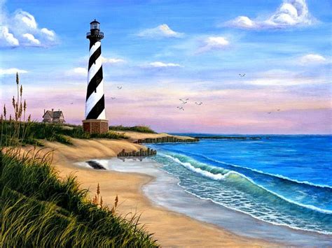 CAPE HATTERAS, LIGHTHOUSE, BEACH, WAVES, OCEAN, SKY, HD wallpaper | Peakpx