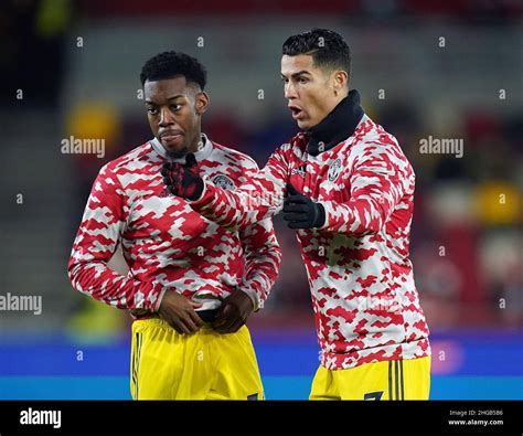 Manchester United S Cristiano Ronaldo With Anthony Elanga Left Ahead