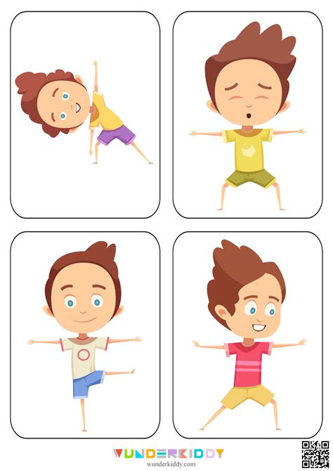 Printable Exercise Stick Figure Physical Workout for Kids