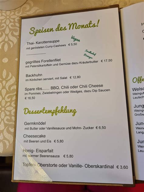 Speisekarte Von Leini S Dorfwirtshaus Restaurant Enzenreith