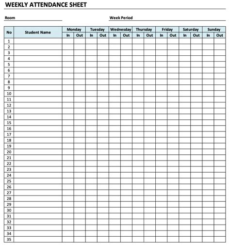 Daycare Attendance Sheet » ExcelTemplate.net