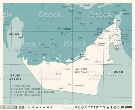 アラブ首長国連邦地図 ビンテージ ベクトル図 地図のベクターアート素材や画像を多数ご用意 地図 ドバイ アジア大陸 Istock