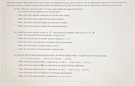 Solved Determine Whether Each Statement Is True Or False If