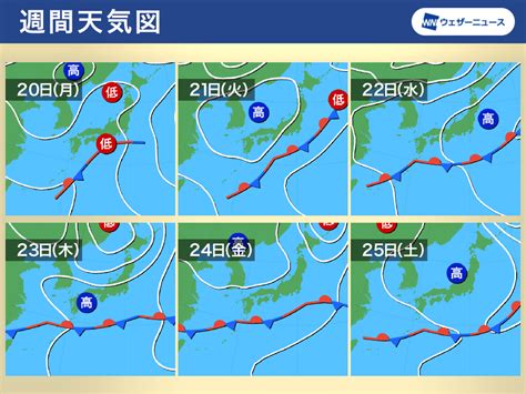 来週は前線が本州の南に停滞 太平洋側は雲が広がりやすい｜infoseekニュース