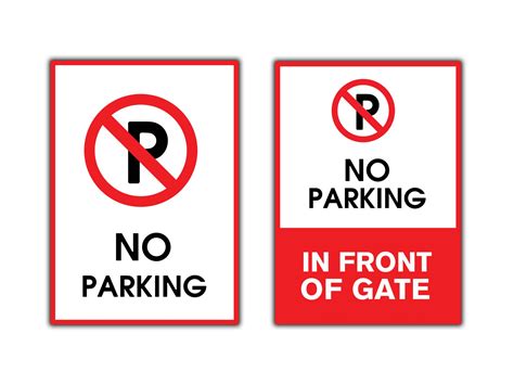 Printable No Parking Signs Parking Prohibited Sign Set Bundle