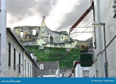 The Ruins of an Ancient Castle in Valkenburg. Stock Photo - Image of ...