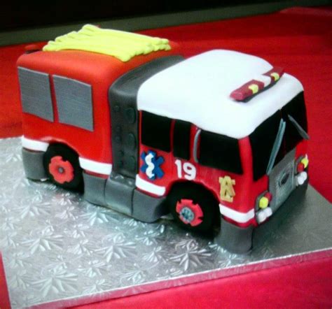 Fire Truck Shaped Cake By Cake Hag Firetruck Cake Truck Cakes