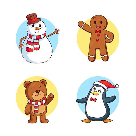 Free Vector | Hand drawn christmas characters collection