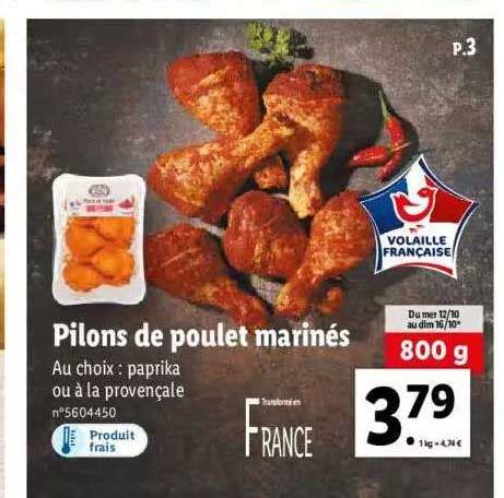 Promo Pilons De Poulet Marin S Chez Lidl Icatalogue Fr