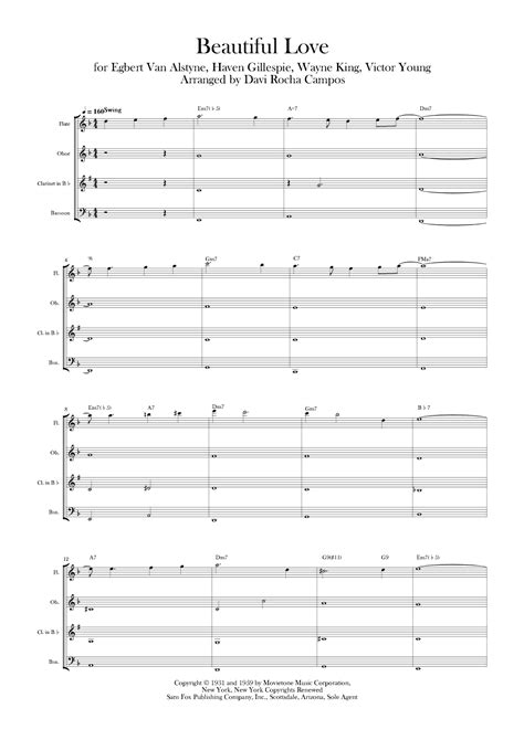 Beautiful Love Arr Davi Rocha Campos By Bill Evans Sheet Music For