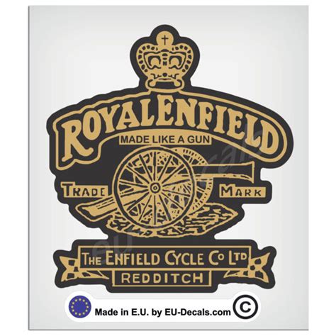 100mm 4 Royal Enfield Made Like A Gun Black Gold Decal High Quality Laminated Ebay