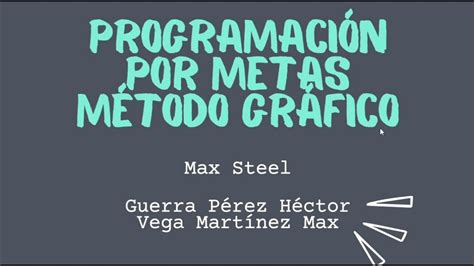 Programación lineal por metas Método gráfico YouTube