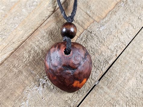 Hand Carved Avocado Stone Necklace With Hidden Heart Jennibeemine