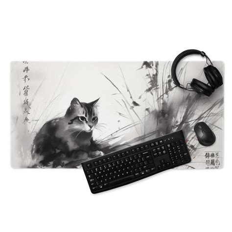 Japanese Cat Desk Mat Extra Large Mouse Pad Gamer Mouse Pad Laptop