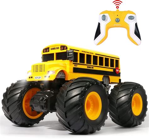 ASCETIC 1 18 Rc Remote Control School Bus Monster Truck Toy Big Foot