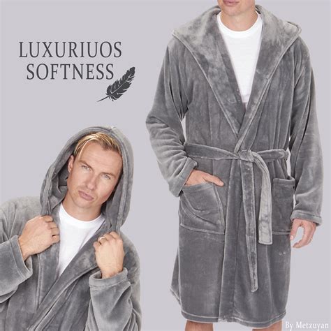 Mens Luxury Silky Soft Dressing Gowns Size 3xl 4xl 5xl Hooded Plus Size