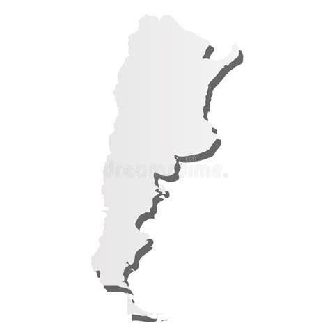 Argentina Grey D Like Silhouette Map Of Country Area With Dropped