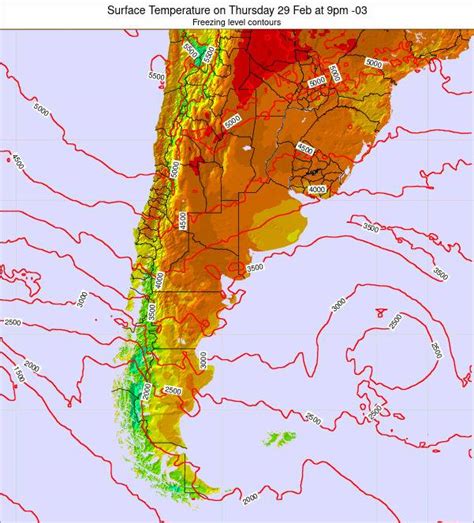 Argentina Surface Temperature on Wednesday 06 Nov at 9pm -03